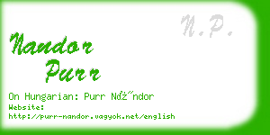 nandor purr business card